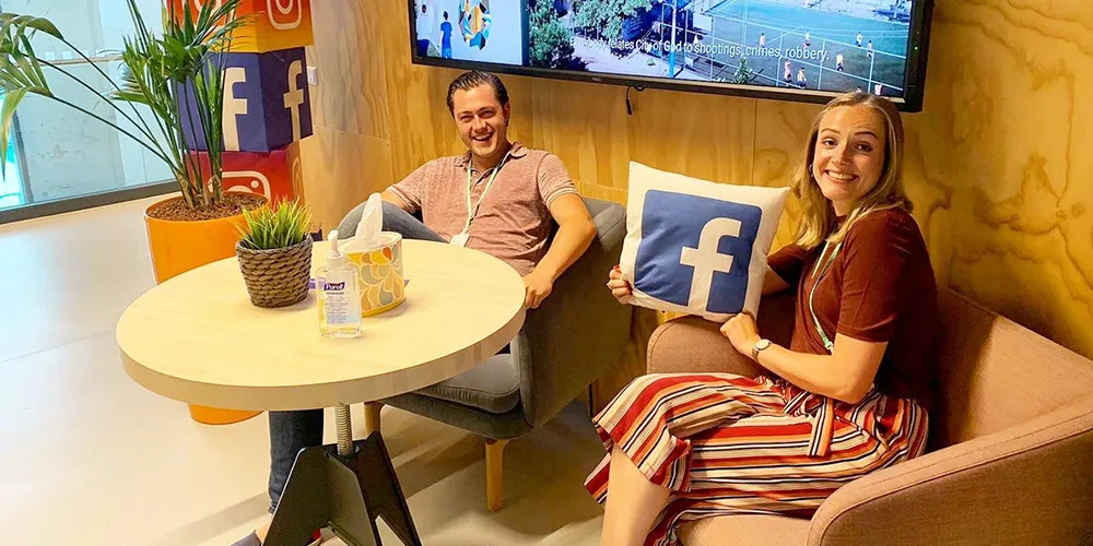 Bezoek aan het kantoor van Facebook
